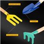 MasYosh Outils de Jardinage pour Enfants, Ensemble de Jardinage 5 pièces avec Manche en Bois Robuste, Outils de Jardinage sûrs,