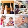 UdacA Tatouage Temporaire Enfant, 8 Feuilles Etanche Tatouage Ephémère Kit Tatoo, Temporary Tattoo Cadea Décoration De Fête Garç