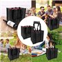 Newpop 2 Pièces Porte Bouteille, Sacs pour Bouteilles avec 6 Compartiments, Weinflasche Tasche Réutilisable, Sac Porte-Bouteille