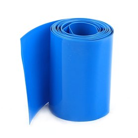 sourcing map Gaine Thermorétractable Emballage Batterie 2m Largeur 64 mm Tube thermorétractable chaleur PVC bleu pour batterie A