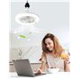 Hobaca Ventilateur de plafond 30W avec lampe E27 Base Moderne Rotatif à 180° avec lumière et télécommande, 3 Couleurs Dimmable L