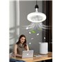 Hobaca Ventilateur de plafond 30W avec lampe E27 Base Moderne Rotatif à 180° avec lumière et télécommande, 3 Couleurs Dimmable L
