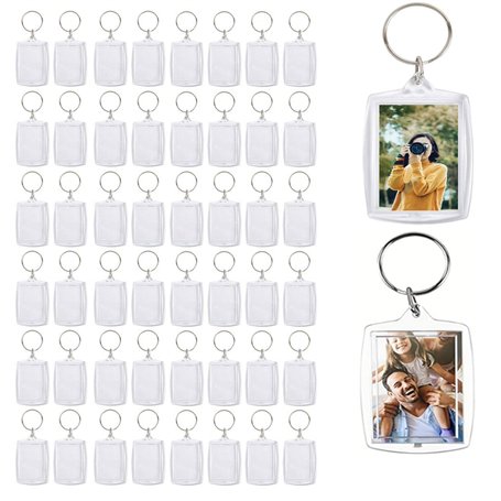 50 PCS porte-clés transparents avec cadre photo