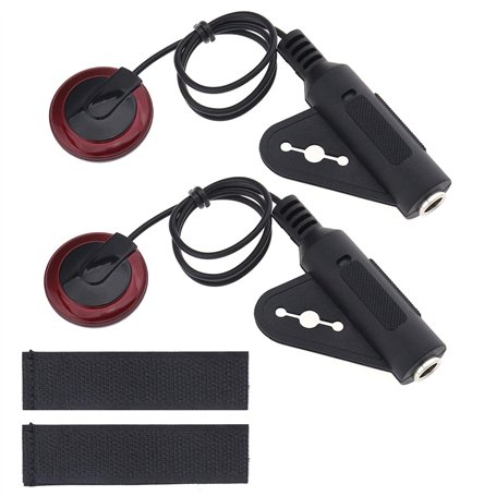 EMSea 2pcs Micro Piézo Transducteur de Microphone à Contact Piézo-électrique avec Câble 1/4 Femelle Jack 12 pouces Adhésif pour