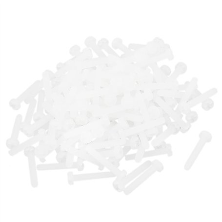 sourcingmap 100pcs Vis Nylon M2 x 12mm en Nylon 6/6 Phillips Drive Vis Mécanique gris blanc