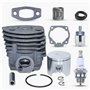 Haishine Kit de roulement de piston de cylindre plaqué Nikasil pour Husqvarna 51 55 Rancher (46mm) Joint de conduite de filtre à