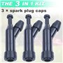 Lot de 3 Capuchons de Bougie d'allumage pour Honda GX160 GX390 GX120 GX240 GX270 GX340, Adefol Soufflet de Bougie d'allumage Rés