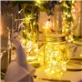 Lumières solaires pour pots Mason, PChero 4 pièces Couvercles de pots Mason avec guirlandes lumineuses à 20 LED pour décorations