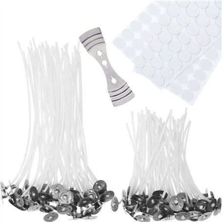 Kit de Fabrication de Bougies - 100 Mèches Pré-Cirées