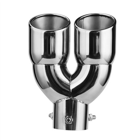 EBTOOLS pour embout echappement Tuyau D'échappement Tuyau de Voiture à Double Sortie D'échappement Silencieux en Acier inoxydabl