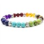 Perles de Pierre Bracelet Turquoise Naturelle 7 Reiki Chakra Élastique Tibétain Perles de Couleur
