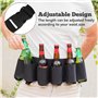 DEWIN Ceinture Biere, Ceinture de Bière Réglable Ceinture de Bière Ceinture Porte Canettes Bouteille Sac à Bière Ceinture de Can