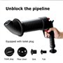 Jadeshay Déboucheur à Pompe, Pistolet Deboucheur Canalisation 12 Bar Haute Pression, Deboucheur WC Air Comprimé avec 4 Ventouses
