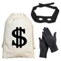 WEESTAAMO Costume de voleur 3 pièces avec masque pour les yeux