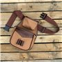 TOURBON – Pochette à Cartouche en Toile et Cuir, pour Fusil de Chasse, Sac de Taille, Ceinture réglable, Pochette à munitions