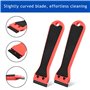 2 Grattoirs en Plastique avec 100 Lames – Spatule Raclette avec Manche Long, Idéale pour Grattoir Vitre, Enlever Autocollants, R