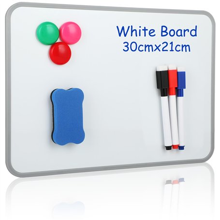 Ensemble de tableau blanc effacable - tableau magnetique enfant format A4 (30 x 21 cm) - Tableau blanc effacable - Tableau blanc