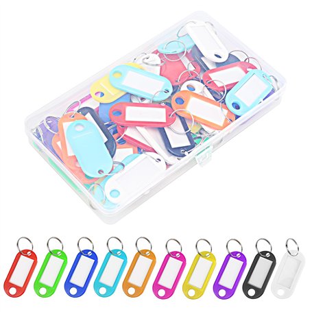 50 Pièces Porte-Clé Étiquette – Porte-Clé avec Étiquettes – Porte-Clé avec 10 Couleurs – Porte-Clé Voiture – Étiquettes à Bagage