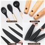 Ensemble de couteaux de cuisine 19 pièces Ensemble d'outils de cuisine avec silicone,comprenant 12 accessoires,5 couteaux,planch
