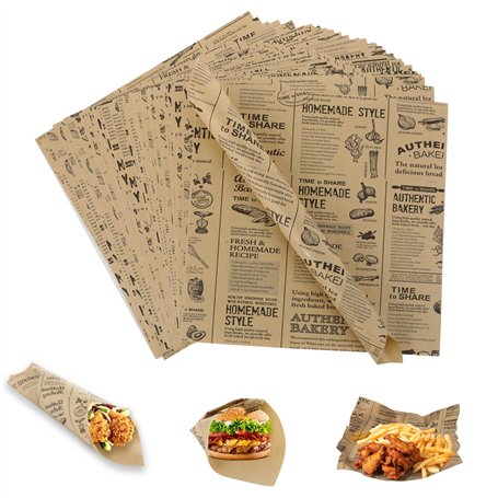 Hisdricus 100 Papier Sulfurisé - Papier Cuisson 25x25 cm - Emballage Alimentaire - Papier Journal Alimentaire - Papier pour Emba