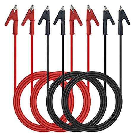 WMYCONGCONG Lot de 4 Pinces crocodiles et cordons de test électriques Câbles de démarrage électriques à double extrémité