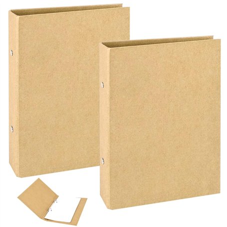 XIAQICA 2 pièces Classeur A5 en Papier Kraft 2 Anneaux Classeur Rechargeable Classeurs à Anneaux Kraft pour Bureau l'école Multi