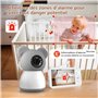 SIMBAILAI 2K 5" Babyphone Caméra Bebe avec Application Telephone,Rotation à 360°,Visiophone avec Alertes Intelligentes,Vision No