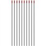 CENPEK Lot de 10 électrodes de tungstène thoriées de soudage TIG WT20 (rouge) 2,4 x 150 mm