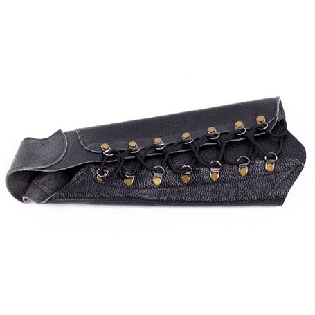 CENPEK Attelle de tir à l'arc réglable en cuir de vache antique Noir 31