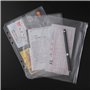 Pochettes Classeur 6 Anneaux A5 Pochette Plastique A5 Transparent Étanche PVC Dossiers à Glissière 6 Trous Sacs Zippés à Feuille