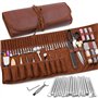 TLKKUE Kit d'outils de travail du cuir avec sac de rangement personnalisé