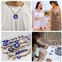 UTMACH 20 Pcs 3cm Nazar Boncuk Perles Verre Mauvais Oeil Bleu Plat Evil Eye Perle Mauvais œil Turc Nazar Boncugu pour Collier Bi