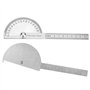 Smandy Règle de rapporteur 180 degrés en Acier Inoxydable Angle Finder Rotary Règle de Mesure Outils de Travail du Bois pour mes