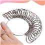 Bague Jauge Mesure de Taille de Doigt, Outil Calibreur Sizer en Métal, Jauge Anneaux Outil de Bague, Baguier Calibreur, Taille M