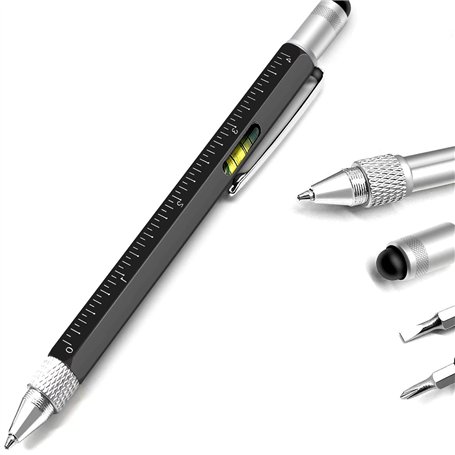 MOJOTIC Stylo multifonction 6 en 1 stylo à bille multifonction avec échelle