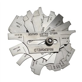 RIVERWELD MG-11 RL -Jauge de Soudure d'Angle Jeu 7 Pièces (Mesure Jambe du Cordon/Épaisseur de Gorge) - Marquages Double Face Mé