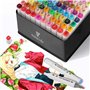 mancola 100 Couleurs Feutres a Alcool Coloriage Adulte, Art Croquis Stylos Marker, marqueurs et surligneurs，Pour enfants, artist