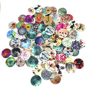 100 Pièces Boutons en Bois Ronds Vintage - 2 Trous Colorés pour Couture