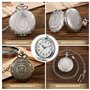 Vegena Montre De Poche Vintage,2 Pièces Montre De Poche A Quartz avec Chaîne,Montre De Poche Mécanique,Montre Gousset Vintage A 
