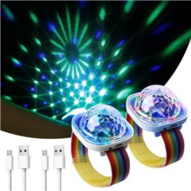 Lot De 2 Mini Boule Disco Usb Lumière De Fête