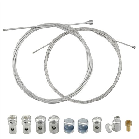 Hyakoz 2 Mètres Câble de Gaz Accélérateur Argent Câble D'accélérateur Câble D'embrayage Ø2mm Universel avec Serre Câble pour Mot