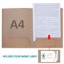 Chemise Cartonnée avec Rabat à Deux Pochettes, A4 Papier Kraft Dossier de Fichiers, Porte Document Organisateur Stockage Contrat