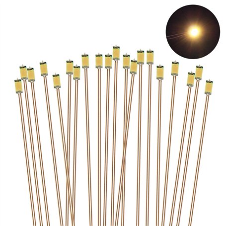 Evemodel C0603WM Lot de 20 pré-soudées LED SMD0