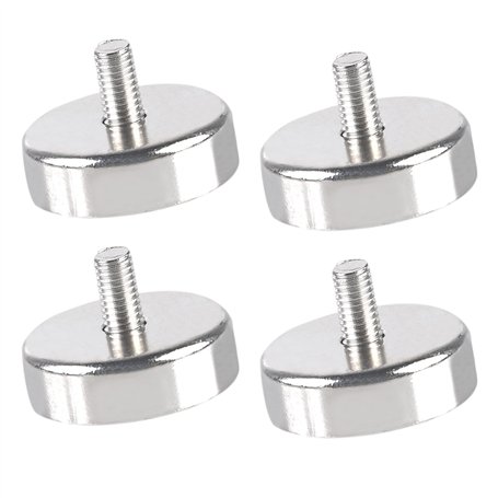 WANDGU Aimants en néodyme avec filetage : lot de 4 aimants ronds puissants en néodyme