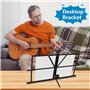 Pupitre Musique Pliable 2 en 1 -Support de Partitions Stable Double Utilisation - Hauteur Réglable - Avec Sac de Transport étanc