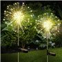Moautodc Lampe Solaire Exterieur Jardin: 2 Pièces 120 LED Feu d'Artifice Fil de Cuivre