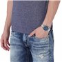 Emporio Armani Montre pour homme, mouvement chronographe, boîtier en acier inoxydable argenté de 43 mm avec bracelet en acier in