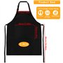 Xpieoyrm 2 Pièces Tablier de Cuisine Etanche, Noir Tablier Réglable avec Poches, Tablier De Cuisine Familiale pour homme et femm
