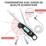 CIRYCASE Thermometre Cuisine, Thermometre Cuisson Lecture Instantané avec 102cm Pliable Sonde, Rétroéclairage LCD & Aimant, Ther