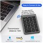 Pavé Numérique Bluetooth - Clavier Numérique Externe sans Fil Portable à 22 Touches, Pavé Numérique sans Fil Bluetooth avec racc